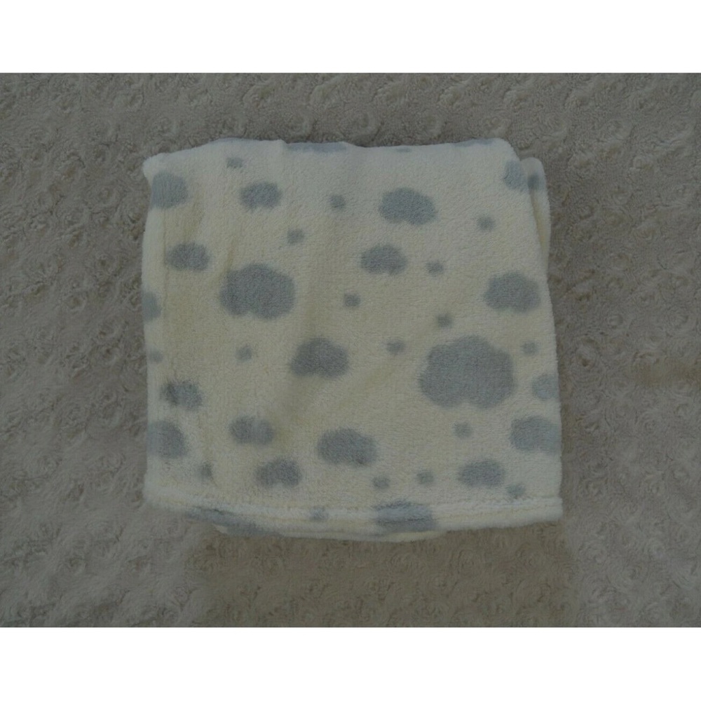 RN 90737 Gray Clouds Baby Blanket Cream Off White Plush Soft Security Lovey